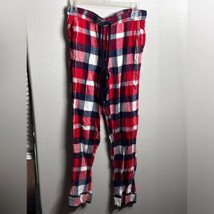 Aerie Women Winter Christmas Red Plaid Flannel Pajama‎ Pants Size XS.
